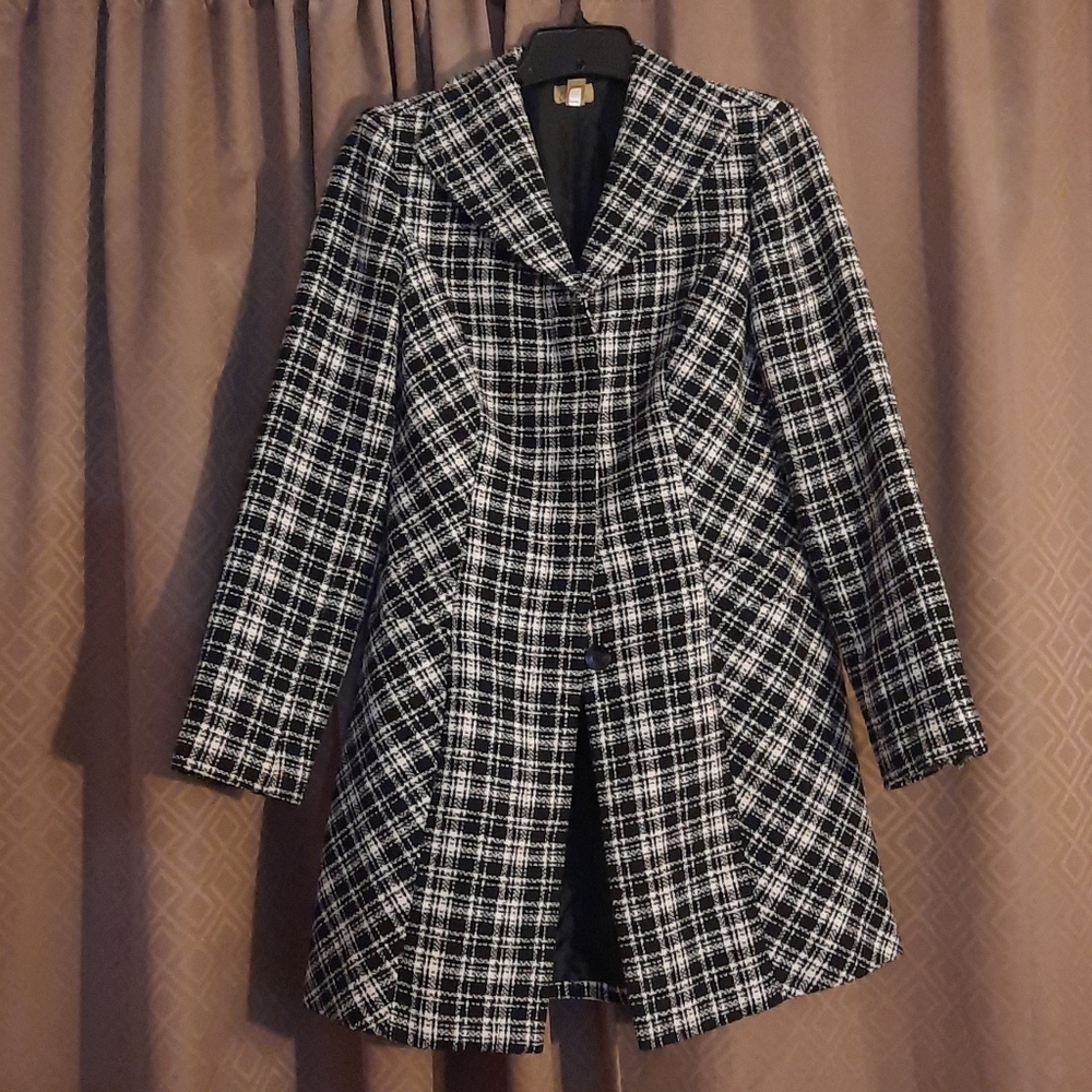 Caslon white and black tweed xs jacket
